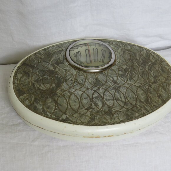 Vintage BORG Bathroom Scale MCM Retro Decor Works 1950's-60's Glass Bubble Dial - Picture 3 of 13